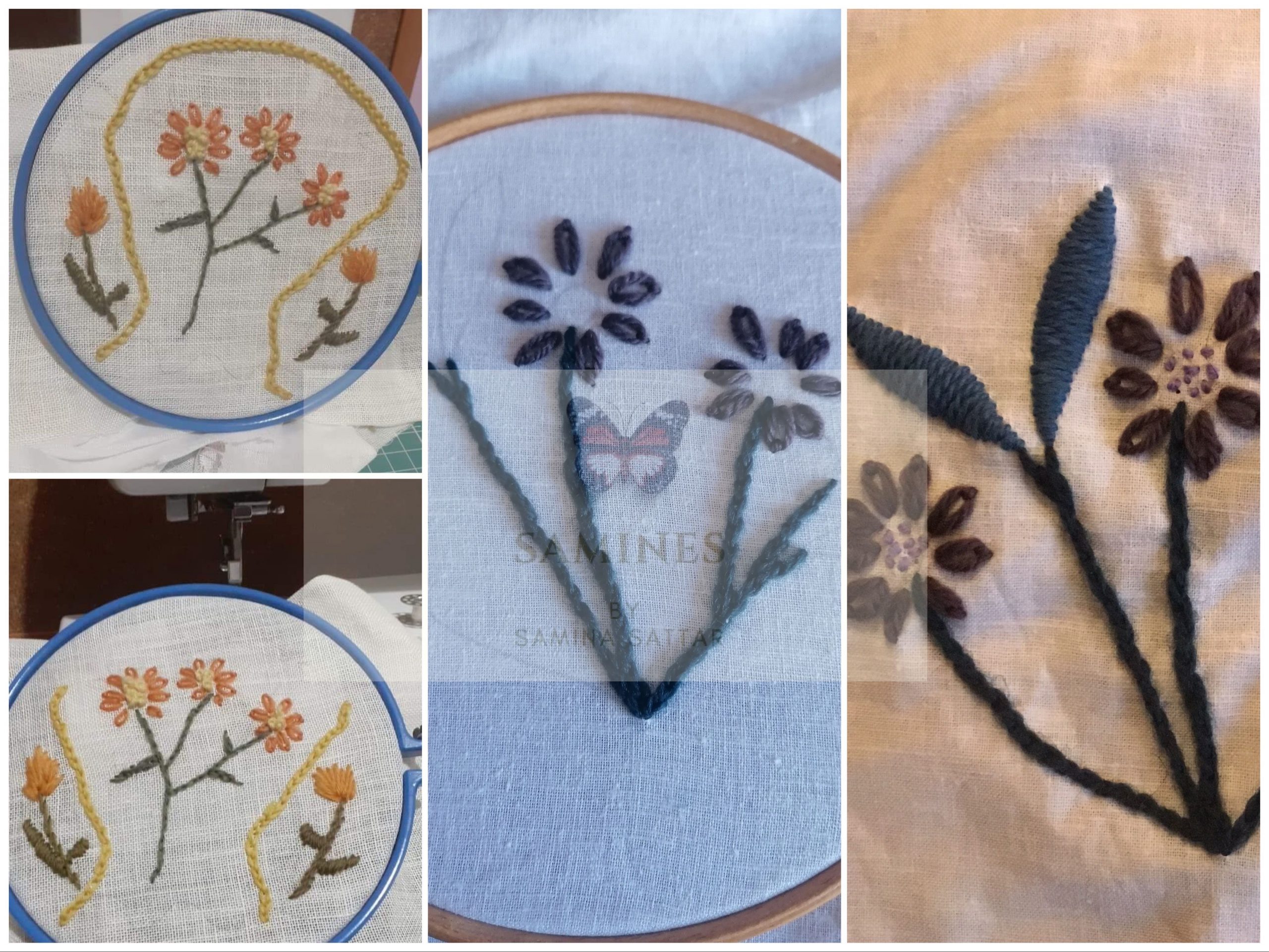 Development of Crewel work sample Samines